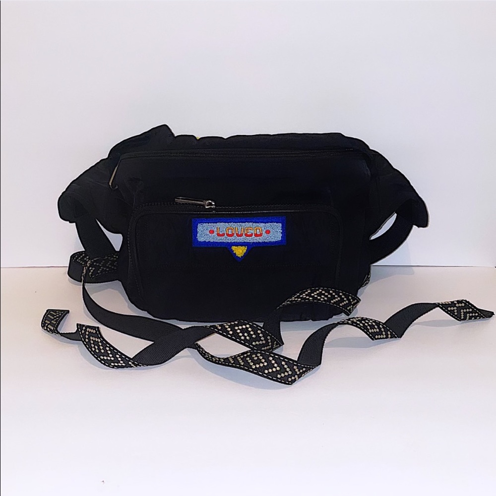 Authentic Gucci Black Nylon Embroidered Logo “Loved” 2 Way Backpack/Body Bag - Picture 2 of 13